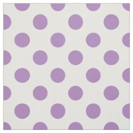 Tela Los puntos de polka de lavanda sobre blanco