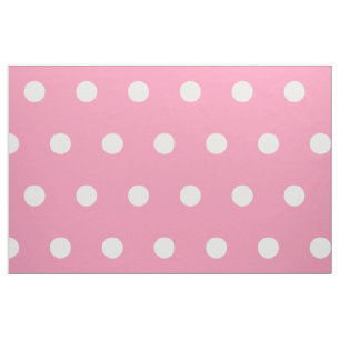 Tela Los puntos del Polka Blanco en el rosa feliz
