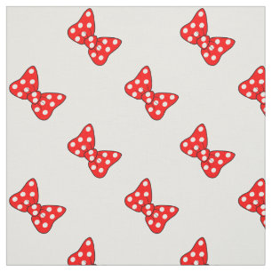 Tela Los puntos rojos de polka se doblan en blanco