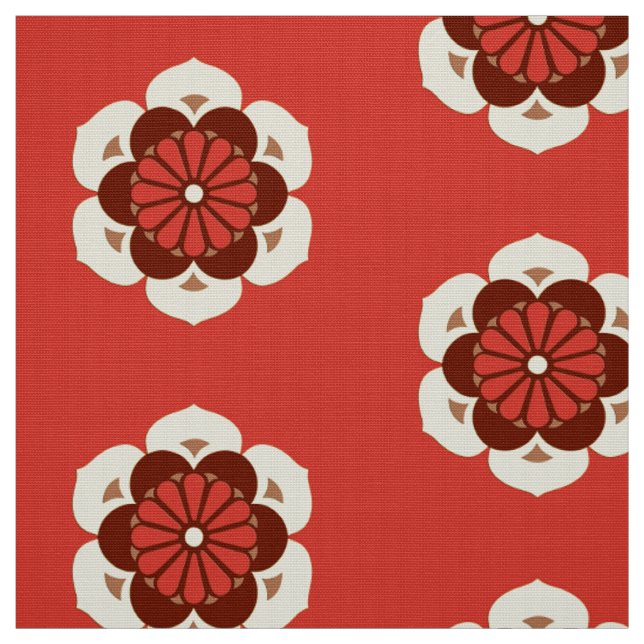 Tela Lotus Flower Mandala, Naranja mandarín (Retal)