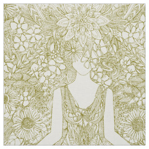 Tela lotus garden vintage bronze yoga floral