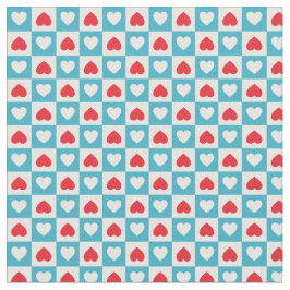 Tela Love heart checkerboard