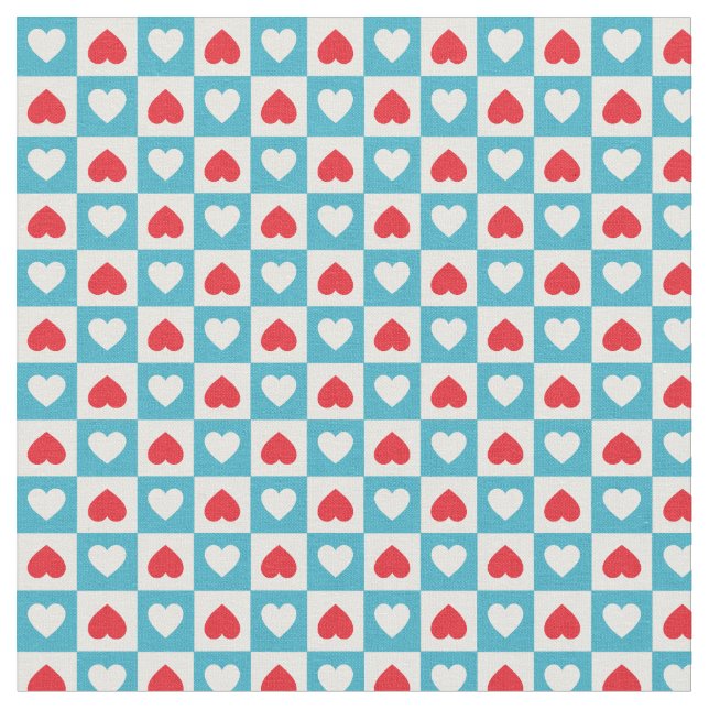 Tela Love heart checkerboard (De cerca)