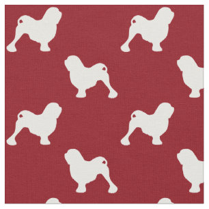 Tela Lowchen siluetea rojo del modelo