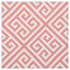 Tela Lt Coral Blanco Med Griego Diag T Patrón #1