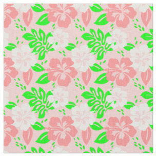 Tela luau floral tropical hibisco flores rosa
