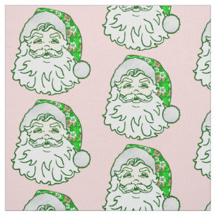 Tela luau rosa navidad hawaiano papá noel