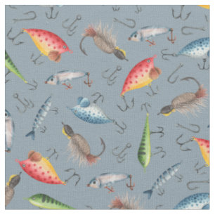 Tela Luces de pesca en azul gris