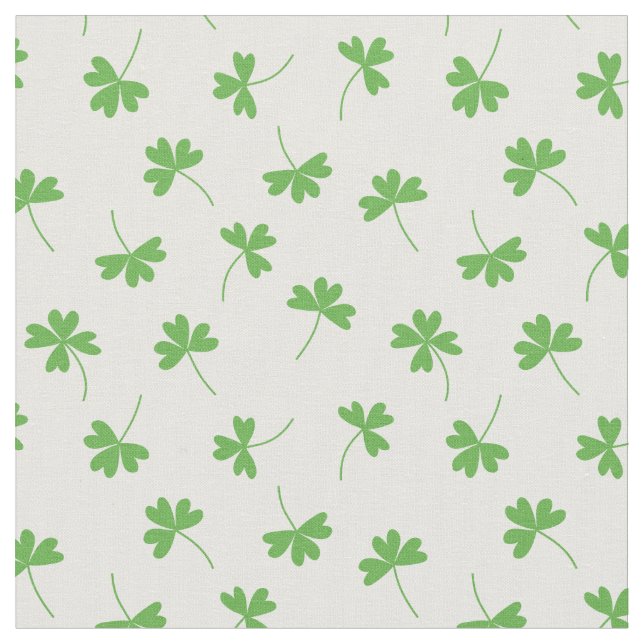 Tela Lucky Clover on White (De cerca)