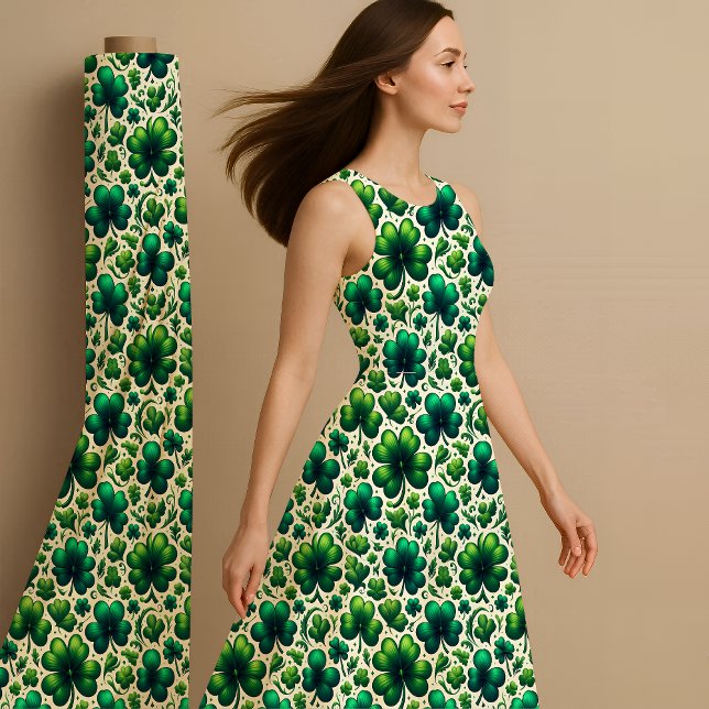 Tela Lucky Shamrock St. Patrick’s Day Pattern Fabric (Lucky Fabric)