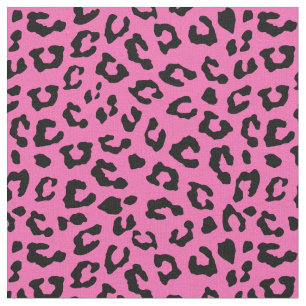 Tela Lugares de impresión de leopardo rosa y negro