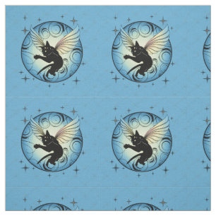 Tela Luna de gato cósmico y estrellas