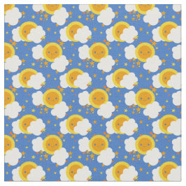 Tela Luna Kawaii Caída, Estrellas, Sol