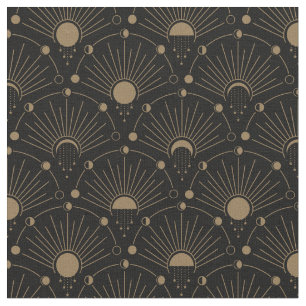 Tela Luna y estrellas de época del Art Deco Celestial d