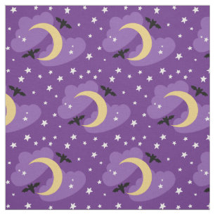 Tela Luna y estrellas   Halloween Fabric