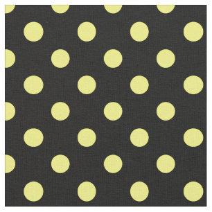Tela Lunares grandes - amarillo en negro