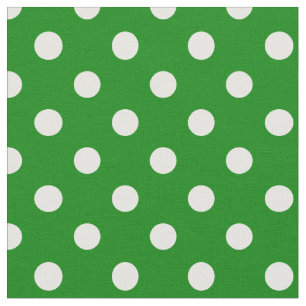 Tela Lunares grandes - blanco en verde