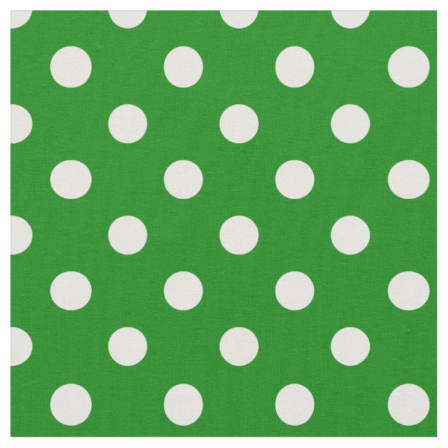 Tela Lunares grandes - blanco en verde (De cerca)
