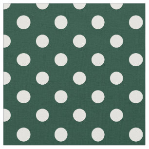 Tela Lunares grandes - blanco en verde oscuro