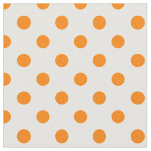 Tela Lunares grandes - naranja en blanco