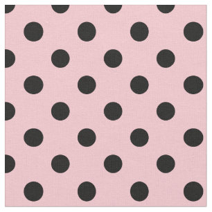 Tela Lunares grandes - negro en rosa