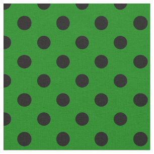 Tela Lunares grandes - negro en verde