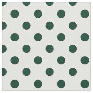 Tela Lunares grandes - verde oscuro en blanco