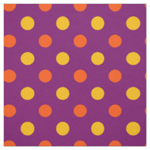 Tela Lunares naranjas y amarillos Morado