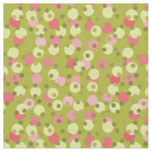 Tela lunares rosa, oliva, dorado pálido y verde guisant