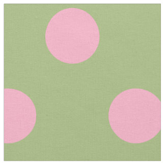 Tela Lunares rosados en fondo de la verde salvia