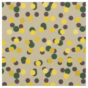 Tela Lunares verdes, amarillos, marrones y beige