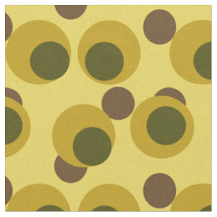 Tela lunares vintage amarillos marrones y verdes