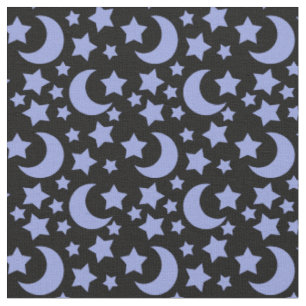 Tela Lunas y Estrellas de Lavanda Patrón Celestial