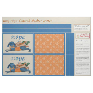 Tela Luttrell Psalter Critter DIY Mug Rugs
