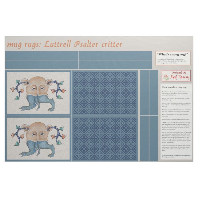 Tela Luttrell Psalter Critter DIY Mug Rugs ("Cuarto gordo" (fat quarter))