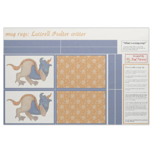 Tela Luttrell Psalter Critter DIY Mug Rugs