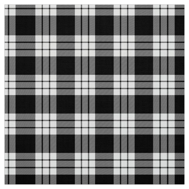 Tela MacFarlane Tartán blanco y negro (Retal)
