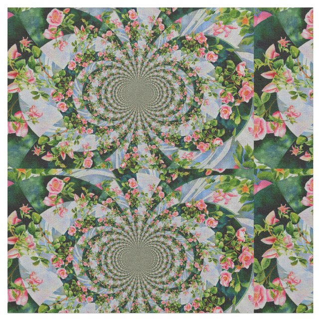 Tela Mackinac rosa mandala (De cerca)