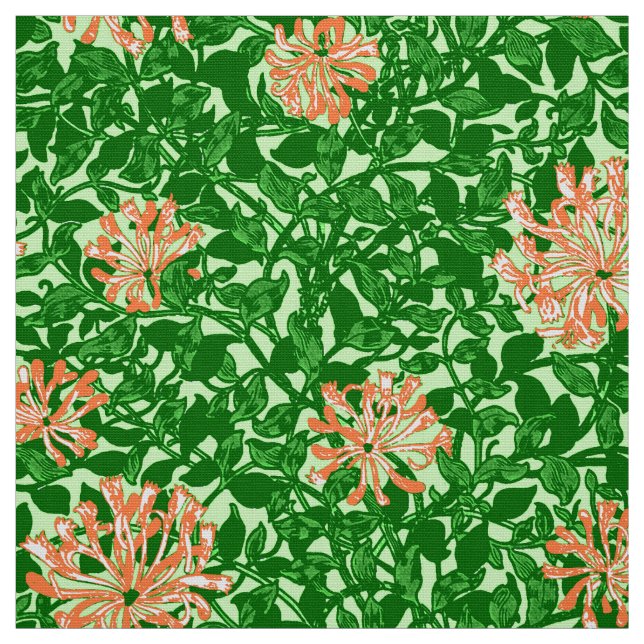 Tela Madreselva, melocotón y verde de William Morris (Retal)