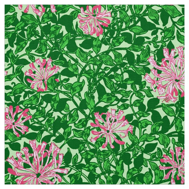 Tela Madreselva, rosa y verde de William Morris (Retal)