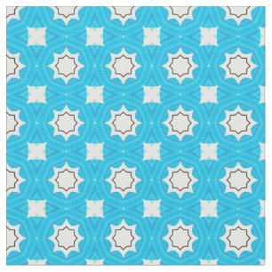 Tela Magnífico azul turquesa con patrón geométrico
