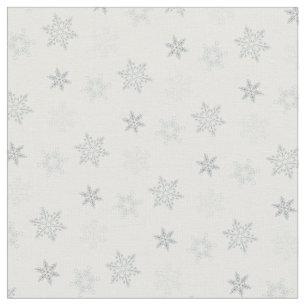 Tela Magnífico patrón de copos de nieve gris