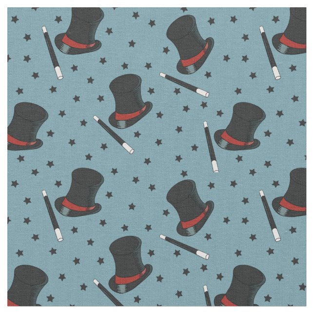Tela Magos Gorras, varas mágicas y estrellas azules (De cerca)