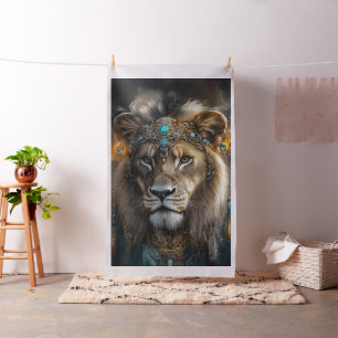 Tela Majestic Lioness Elabora Banda Turquesa De La Cabe