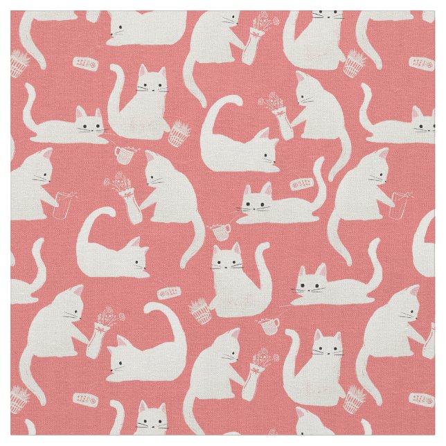 Tela Malos gatos blancos golpeando a las cosas (De cerca)