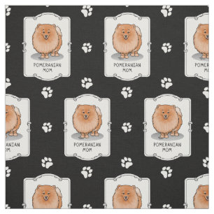 Tela Mamá panomana Pom Mom (naranja roja)