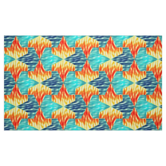Tela Mamluks Djinns Fire and Water Pattern ("Cuarto gordo" (fat quarter))