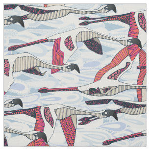 Tela manada de flamingo de nube de paisley