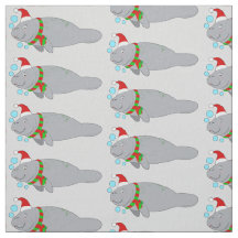 Manatee con Santa Hat y Scarf