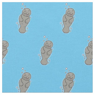 Tela Manatí de bebé con ilustracion de burbujas